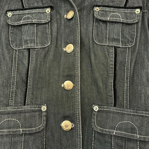 Black denim DKNY jacket size M - Picture 2 of 4